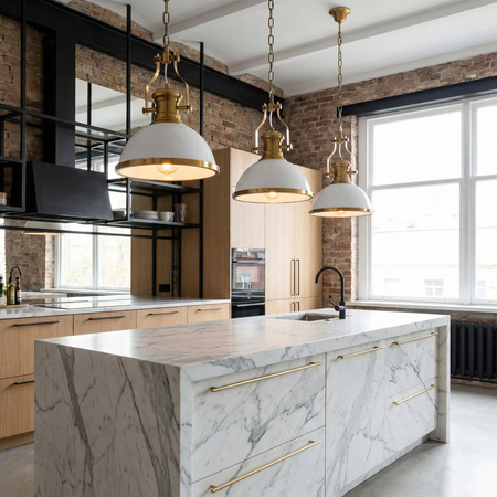 LAMPA WISZĄCA INDUSTRIALNA LOFT BIAŁO-MOSIĘŻNA ETTORE