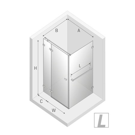 KABINA AVEXA GUNMETAL BRUSHED PROSTOKĄTNA P 90x70x200 CZYSTE 6mm ACTIVE SHIELD