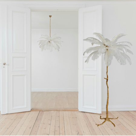 Lampa wisząca EMU 100 cm - pióra białe