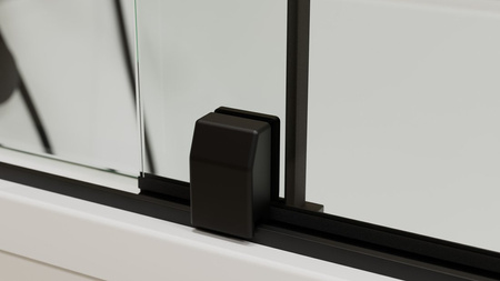 ROLLS BLACK parawan wannowy 1400x1500mm, szkło czyste