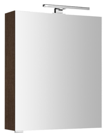 MIRRÓ szafka z lustrem, oświetlenie LED, 60x70x16cm, lewa/prawa, sosna rustykalna