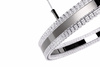 Lampa wisząca ARKADIA LED 80 cm - tytanowa z kryształowym pierścieniem