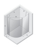 NZ4 Kabina prysznicowa NEW SOLEO 1D L półokrągła asymetryczna 80x90x195 szkło czyste 6mm Active Shield 2.0 2.0