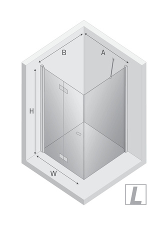 Kabina prysznicowa NEW SOLEO GUNMETAL BRUSHED 1D prostokątna L 80x100x195 szkło czyste 6mm Active Shield 2.0 - składane