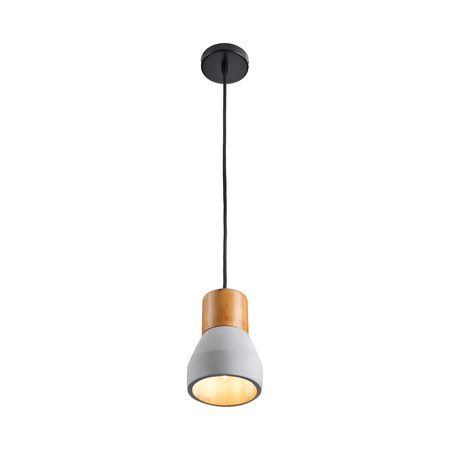 Lampa wisząca CONCRETE  12 cm- szary beton, drewno