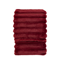 Ribbed Faux Fur Throw Mulberry 1300x1700mm