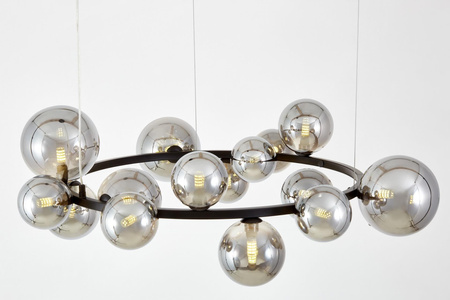 NOWOCZESNA LAMPA WISZĄCA CZARNO-DYMIONY MERIDO W15