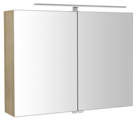 RIWA szafka z lustrem, oświetlenie LED, 81x70x17cm, wiąz Bardini