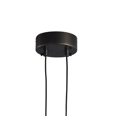 Lampa wisząca AMICI 27 cm - LED, mosiądz czarny ring z dekoracyjną złotą figurką