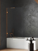 NZ2 Parawan wannowy OXIA COPPER BRUSHED stały 1 U 50x150 szkło czyste 8mm Active Shield 2.0