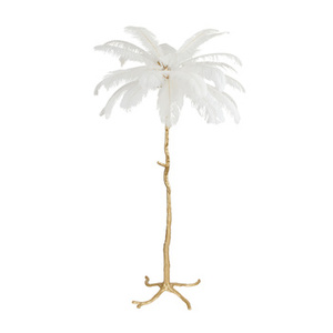 Lampa podłogowa EMU 170 cm - pióra białe