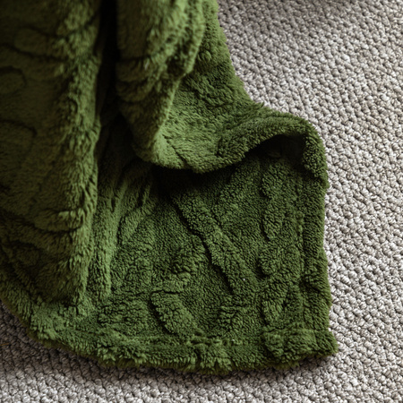 Woodland Cable Knit Throw Forest Green 1300x1700mm