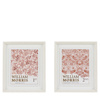 Obraz w ramie „William Morris Stamp Red” – czerwony, 30,5 × 3 × 36 cm, zestaw 2 szt.