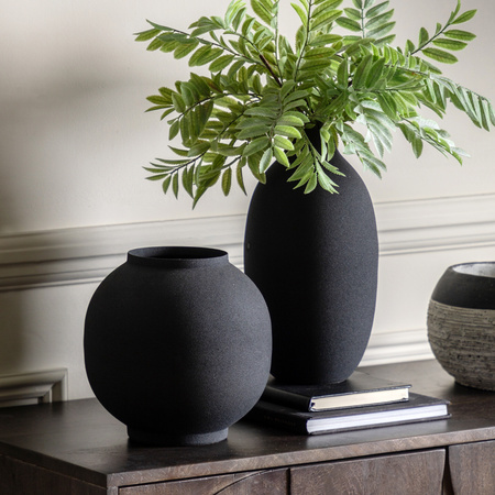 Zia Vase Black 305mm Set of 2