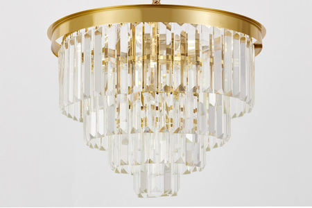 NOWOCZESNY ŻYRANDOL KRYSZTAŁOWY MOSIĘŻNY CAPRIA D40