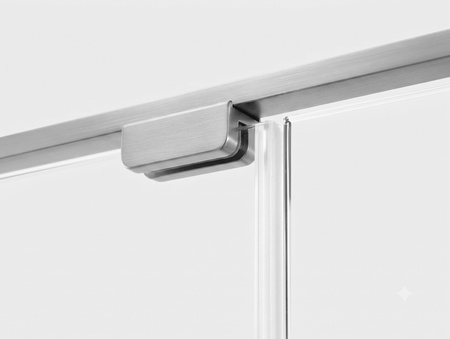 Drzwi wnękowe OXIA NICKEL BRUSHED 1D L 70x200 szkło czyste 8mm Active Shield 2.0
