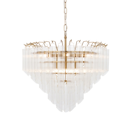 Toulouse 12 Pendant Light Clear Ribbed Glass