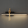 Lampa ścienna AMICI LED 31 cm - czarny kinkiet ze złotą figurą