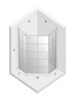KABINA NEW KOMFORT BLACK PIĘCIOKĄTNA U 80x80x195 CZYSTE 8mm ACTIVE SHIELD
