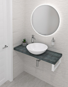 AVICE blat pod umywalkę 200x36cm, grubość 5cm, Aquamarine