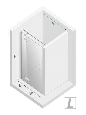 DRZWI WNĘKOWE REFLEXA BLACK  L 140x200 CZYSTE 6mm ACTIVE SHIELD