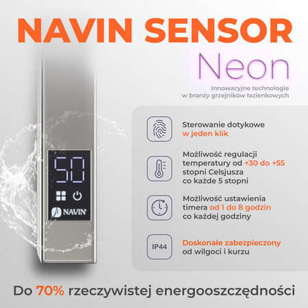 Grzejnik łazienkowy Navin Ellipse 500х800 Sensor lewy, timer