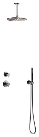 Silhouet DS2 Podtynkowy termostatyczny zestaw prysznicowy szczotkowany grafit pvd