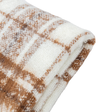 Check Faux Mohair Throw Tan 1300x1800mm