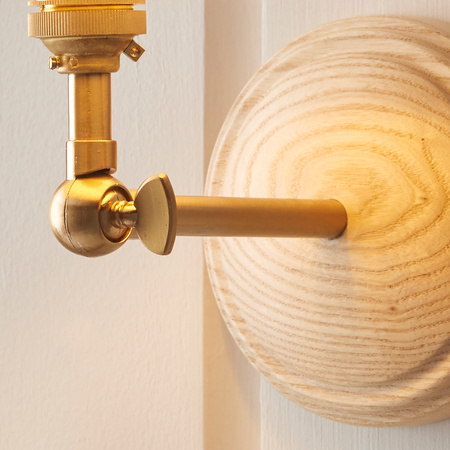 Wood Wing 1 Wall Light Fitting Brushed Aged Brass