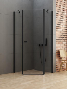 KABINA NEW SOLEO BLACK PIĘCIOKĄTNA U 80x80x195 CZYSTE 6mm ACTIVE SHIELD