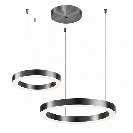 Lampa wisząca CIRCLE 2 40+60 cm - LED, ring tytan szczotkowany na 1 podsufitce