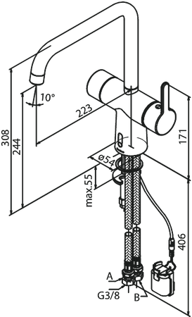 Touchless Bateria Kuchenna szczotkowany grafit pvd