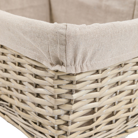 Sylva Sq Lined Basket Grey S/3 430x310x210mm