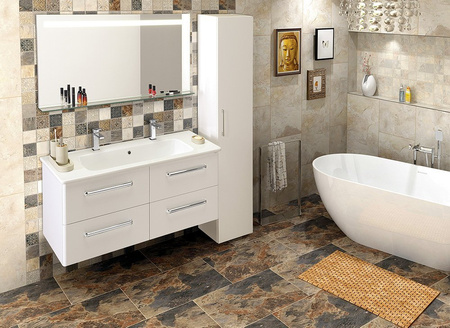 BRETO lustro z oświetleniem LED i półką 120x60,8cm