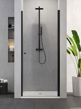 Drzwi prysznicowe SUPERIA BLACK 90x195 szkło czyste 6mm z powłoką