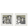 Obraz w ramie „Animal Antics I” – zielony, 40 × 4 × 40 cm, zestaw 2 szt.