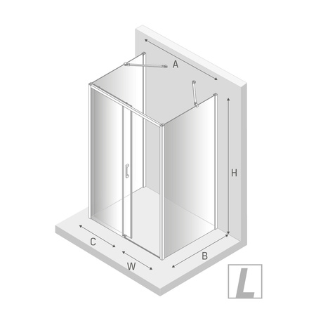 KABINA PRIME PROSTOKĄTNA PRZYŚCIENNA L 130x90x200 CZYSTE 6mm ACTIVE SHIELD