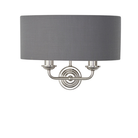 Highclere 2 Wall Light Nickel & Charcoal