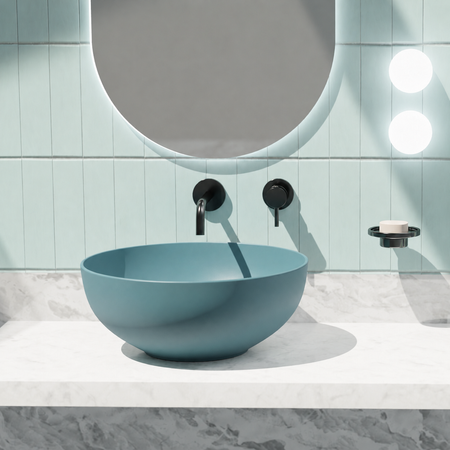 Vitruvit SKY ceramiczna umywalka nablatowa okrągła 40 cm Amazonite (wyprzedaż ekspozycyjna)