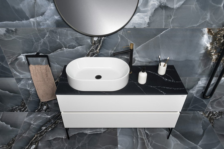 ODETTA szafka umywalkowa 118x50x43,5cm, biały połysk