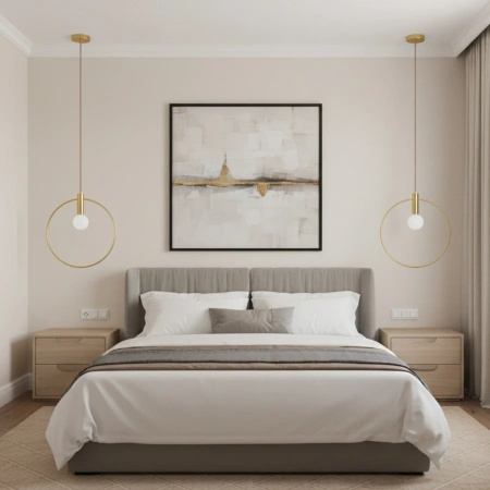 Lampa wisząca BELLA 40 cm - złoty ring z białym kloszem