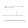 BRAHEA Rockstone blat z otworem 131,6x51,5cm, lewa, biały mat