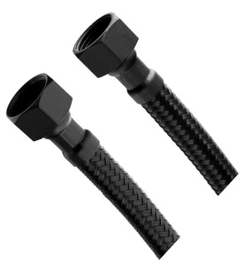 Wąż przyłączeniowy nierdzewny FxF 3/8"x3/8", 60cm, czarny mat