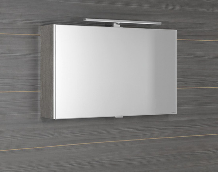 CLOE szafka z lustrem z oświetleniem LED, 80x50x18cm, dąb srebrny