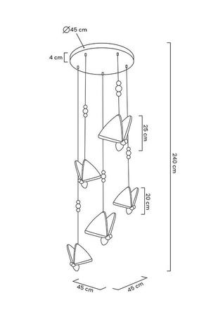 MOOSEE lampa wisząca BUTTERFLY DISC 5     złota