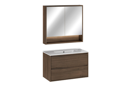 Zestaw meblowy 80cm z umywalką meblową Lava i szafką z lustrem