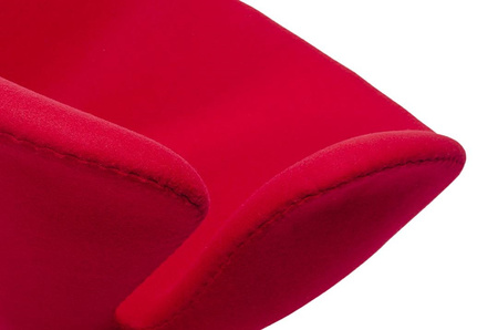 Fotel SWAN WOOL PREMIUM czerwony -  wełna, podstawa stal