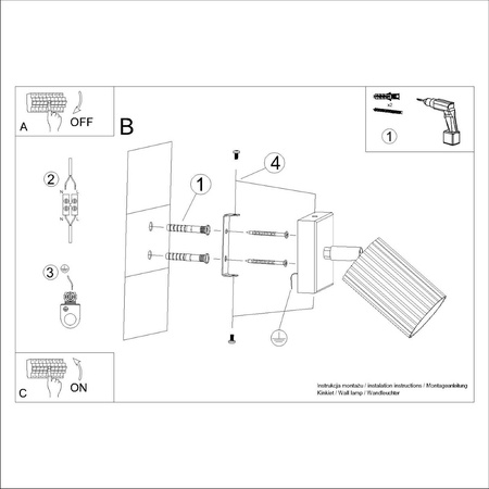 Kinkiet KARBON beżowy