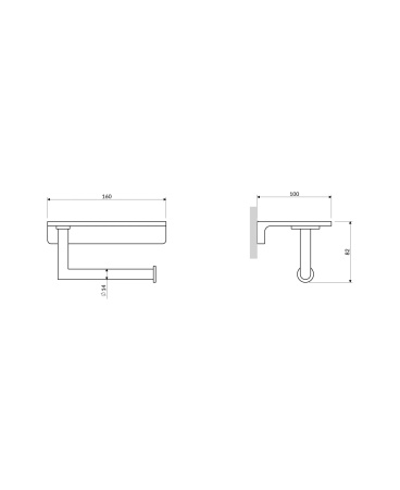 MODERN PROJECT uchwyt na papier toaletowy z półką, nikiel szczotkowany