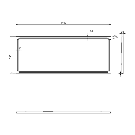 Lustro GEMINI z oświetleniem LED 140x55cm
